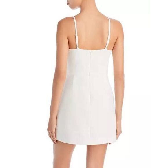 French Connection Stretch V-Neck Sleeveless Demi Mini Envelope Dress Summer Whit - Picture 3 of 10